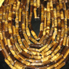 very nice quality tiger eye smooth tube shape bead length 14 inches size 3x10 mm to 4x12 mm 5 strand super low price